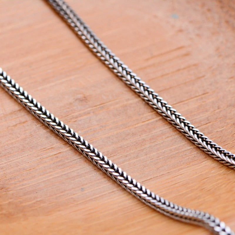Fox Tail Chain Necklace S925 Sterling 45-50-55-60-65-70cm  (1.3mm , 1.6mm, 2.6mm)