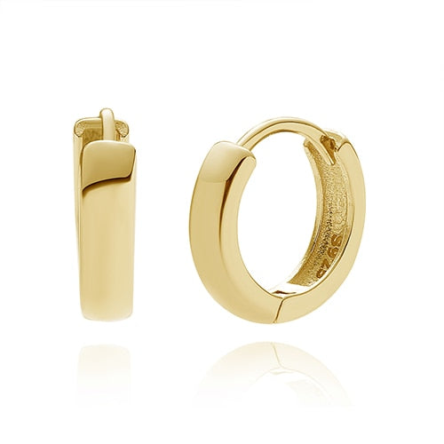 Bold Hoops Earrings Bold Huggie Hoops 925 Sterling Silver 18K Gold Plated At Magic Jewellers