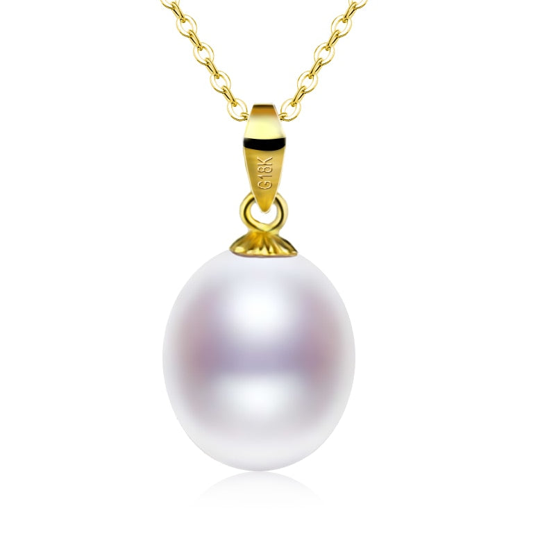 Freshwater Cultured Pearl Pendant Necklace 18K Yellow Gold