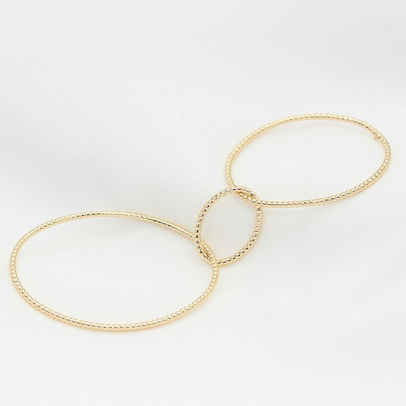 Interlock Circle Earrings Link Connector Earrings Findings 14K Gold Plated (4pcs)