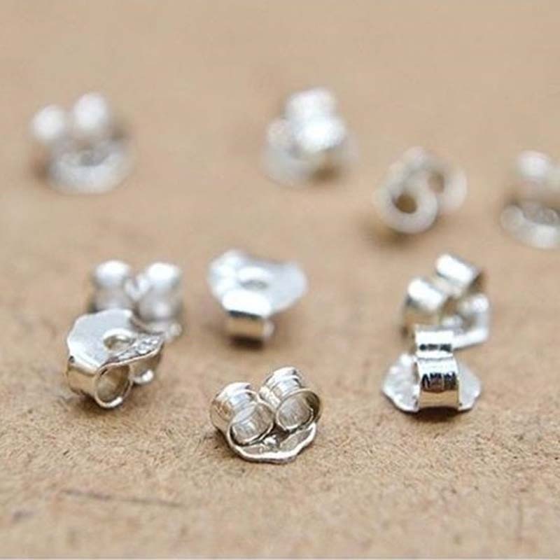 Earring Stopper Safety Backs Earring Plugs Findings 925 Sterling Silver (10pcs-5pairs)