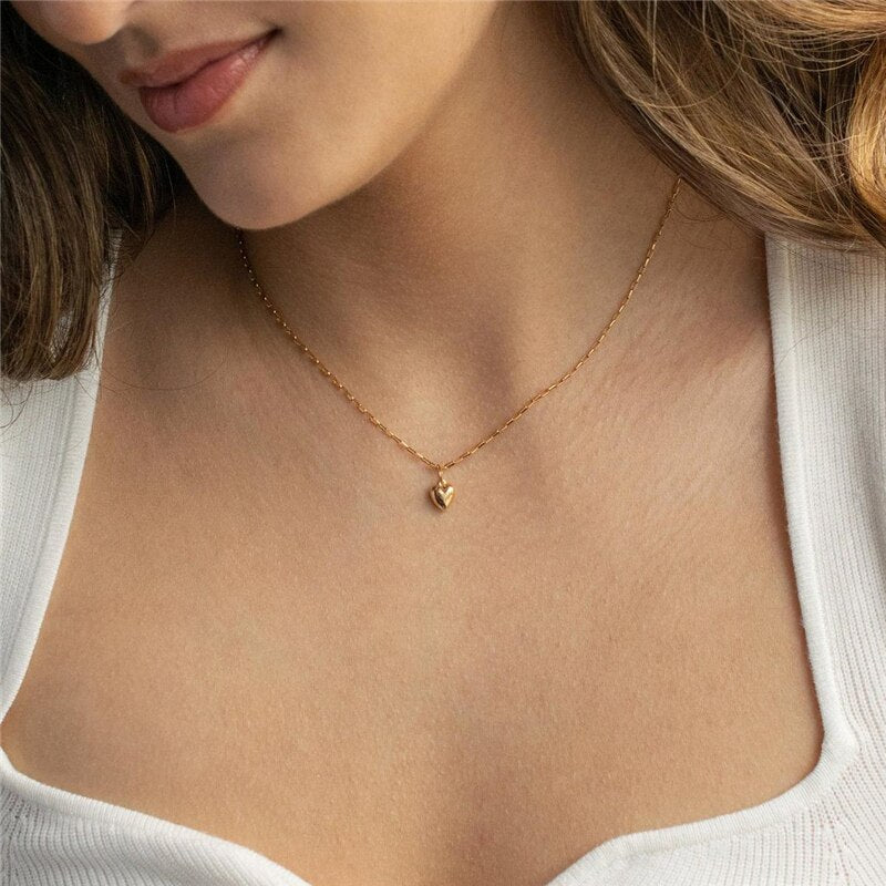 Heart Pendant Necklace Minimalism Necklace Gold Filled 40-45-50cm- Magic Jewellers