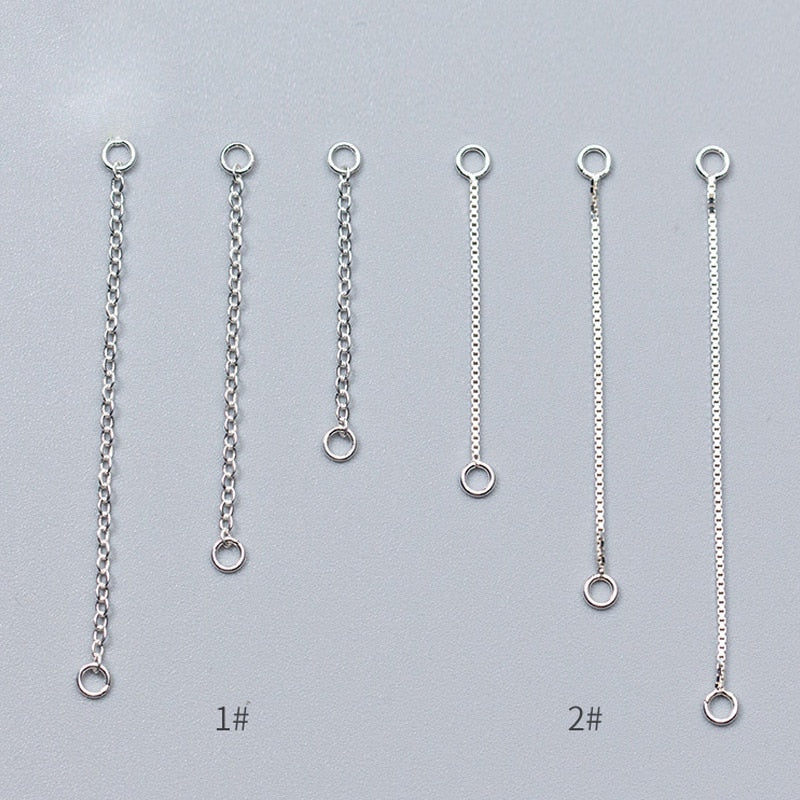 Earring Chain Connector, Earring Chain, Tassel Chain Connector 925 Silver  30 40 50mm (2pcs)