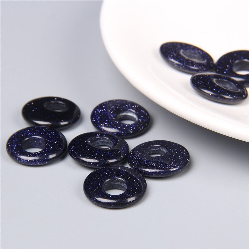 Natural Agate Donut Beads Big Hole Rondelle Loose Beads 18mm (5pcs)