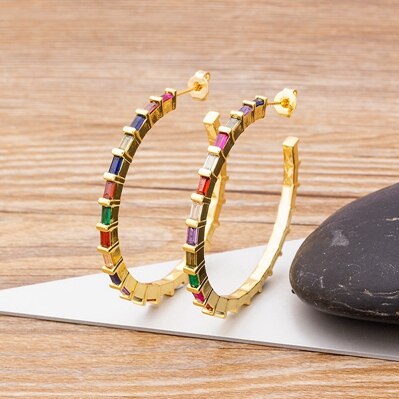 Floral Hoop Earrings, Flower Hoop Earrings, Open Multicolor Hoop Earrings