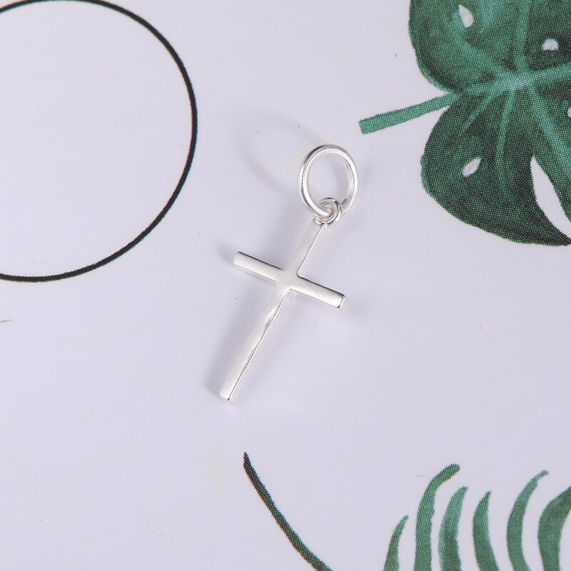 Cross Pendant Charm 925 Sterling Silver 15.5x9.3mm  (One Piece)