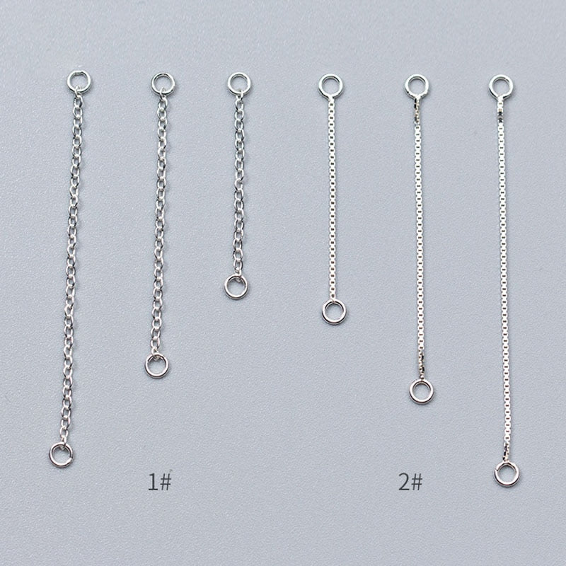 Earring Chain Connector, Earring Chain, Chain Connector 925 Silver 3,4,5cm  (2pcs)