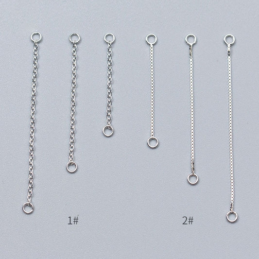 Earring Chain Connector, Earring Chain, Chain Connector 925 Silver 3,4,5cm  (2pcs)