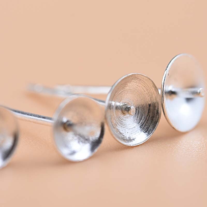 Stud Earrings Needle Post Bow Head Base Pins Findings Sterling Silver  3-8mm (10pcs)