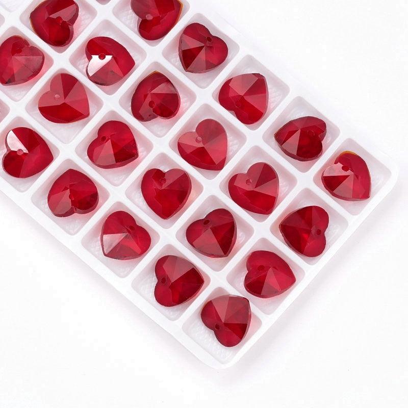 Teardrop Heart Crystal Austria Beads Pendant Charms 17 Colors  (28pcs)