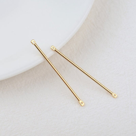 Pendant Bar Link Connector 24k Gold Plated  40x1.2MM (10pcs)