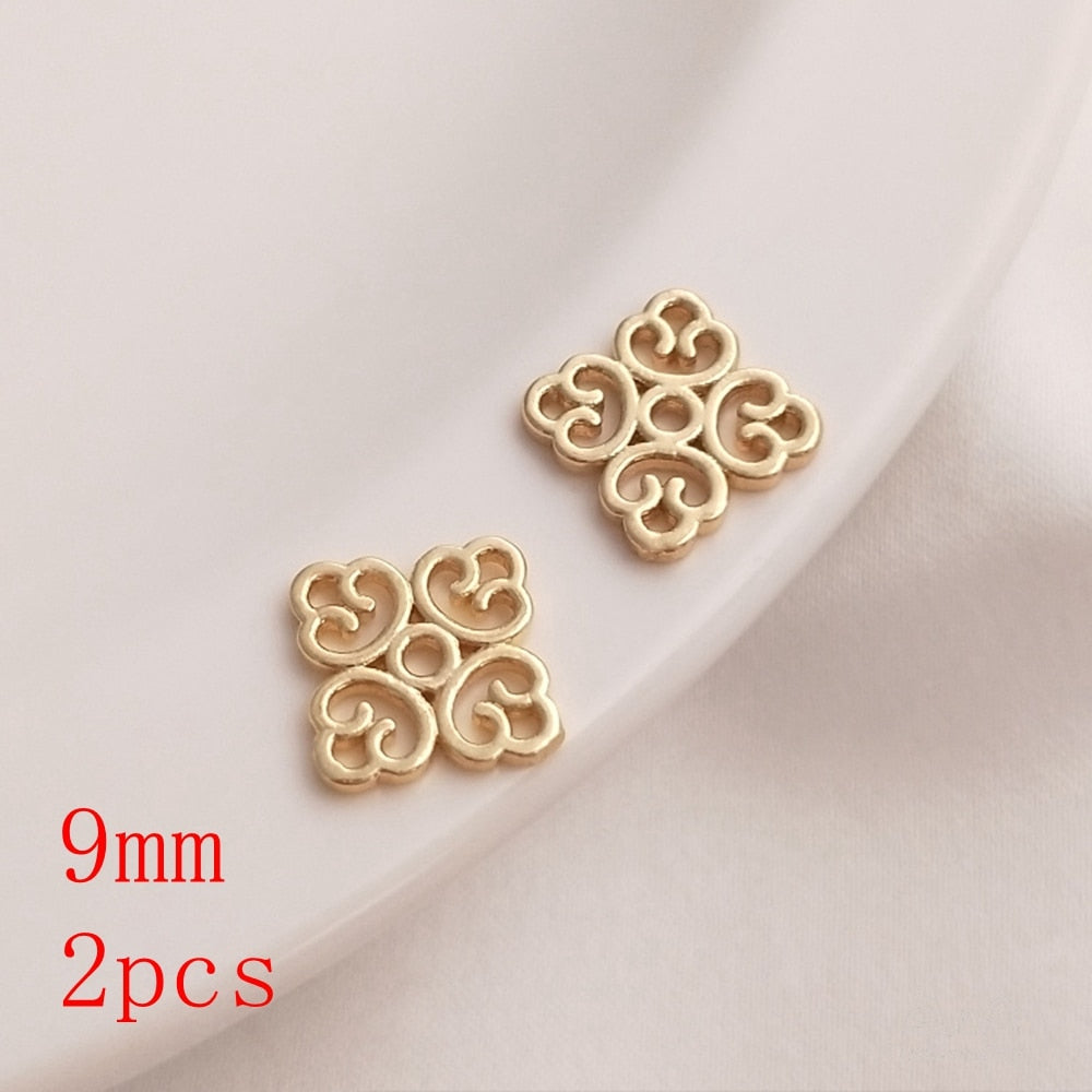 Filigree Findings Links Connector Hollow  Copper Gold Plated  (2pcs)