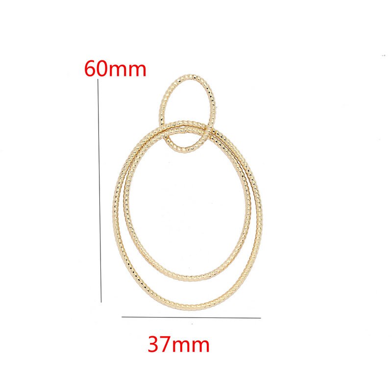 Interlock Circle Earrings Link Connector Earrings Findings 14K Gold Plated (4pcs)