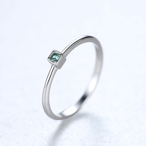 Minimalist Stacking Gemstone Rings Tiny Dainty Gemstone 925 Sterling Silver