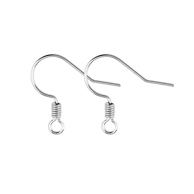 Hook Earrings Findings Clasps Ear Wire 925 Sterling Silver (2 pairs)