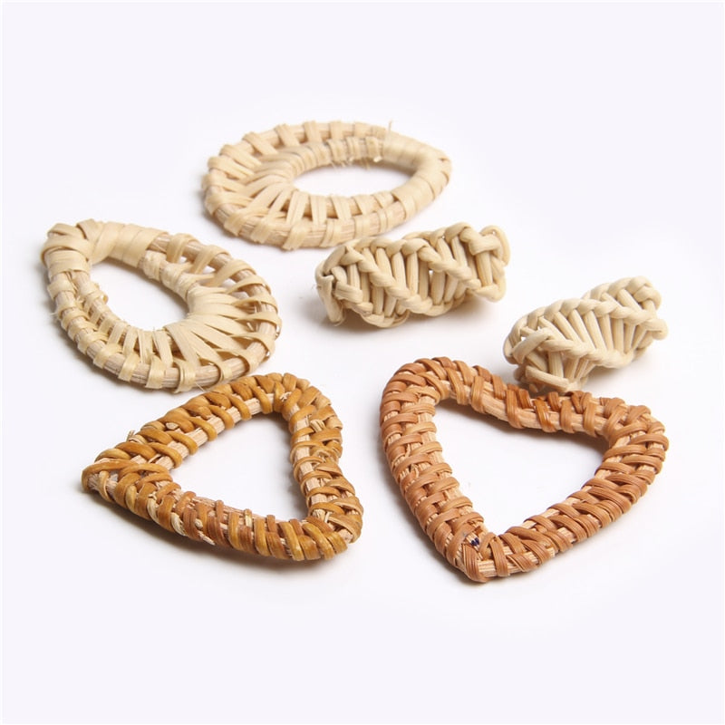 Bamboo Weave Earrings Connector Findings Knitting Bamboo Pendant (2pcs,5pcs,10pcs)
