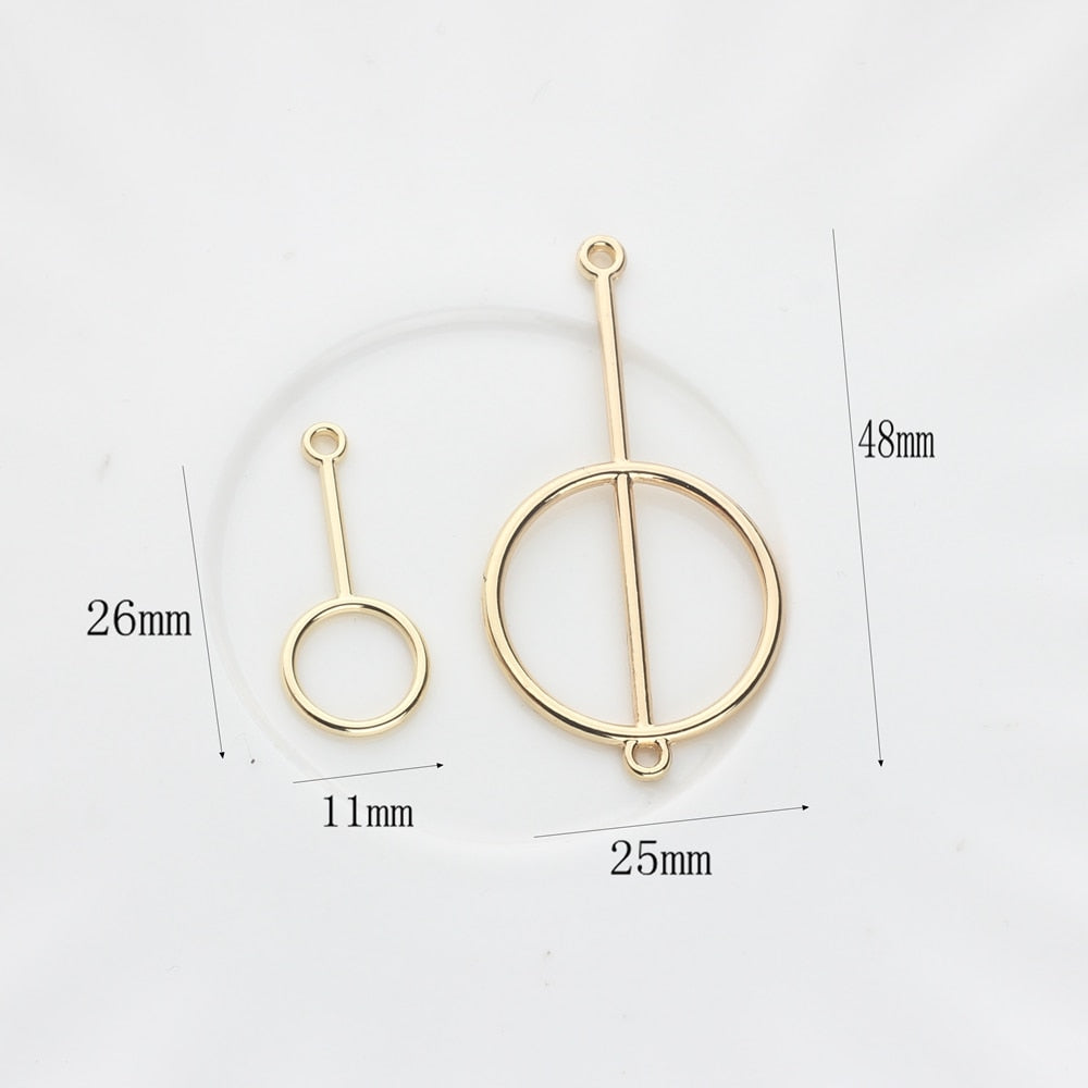 Hollow Circle Links Connectors With Loop Earrings Findings ( 10pcs )