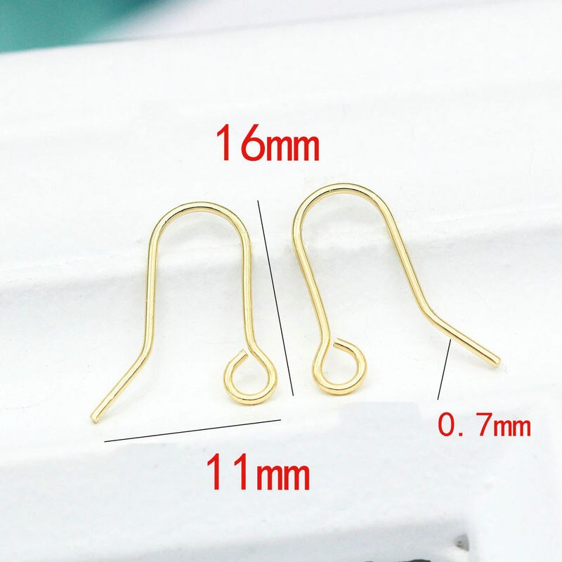 Hook Earrings Findings Ear Wires 14K Gold Plated 16*11mm  (50pcs)