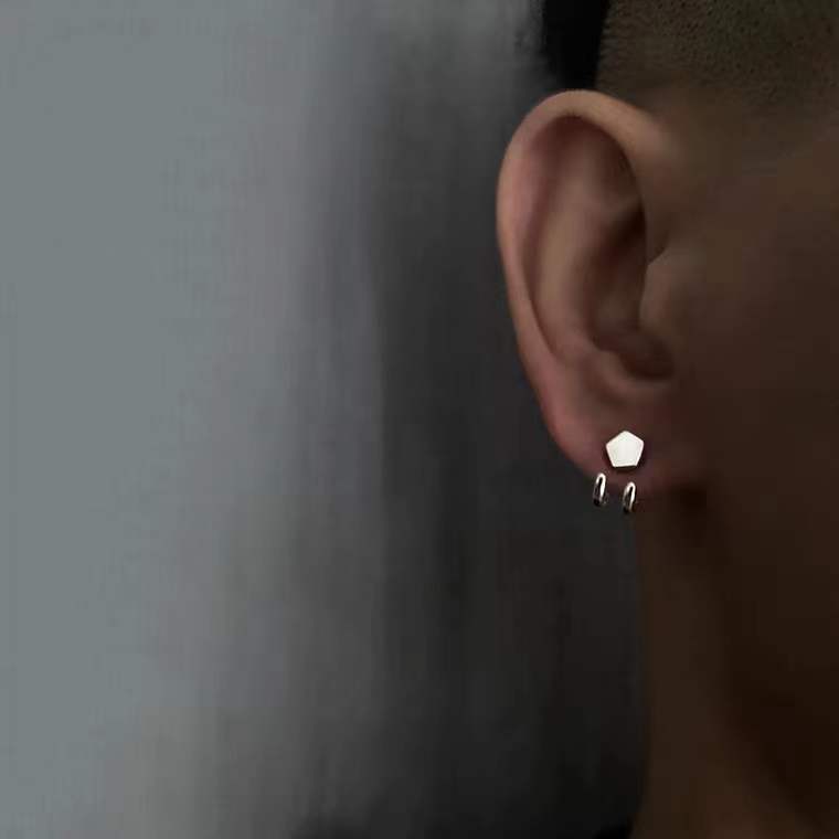 Black Onyx Studs Mens Earrings Black Small Stud Earrings for Man/Woman Unisex (6 Options)