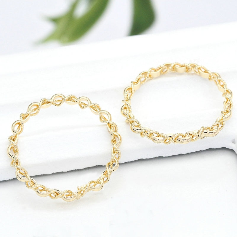 Round Shape Closed Ring Connector Rings 14K Gold Plated 28mm (2pcs, 4pcs)