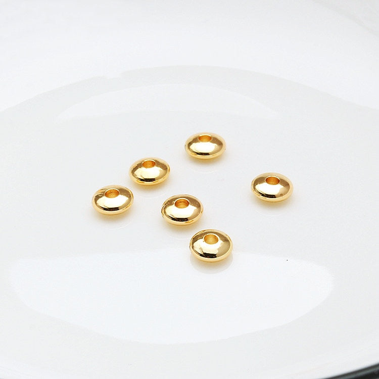 Slider Beads Spacer With Silicone 14K Gold Plated 3mm 4mm 5mm 6mm 7mm (10pcs,20pcs)