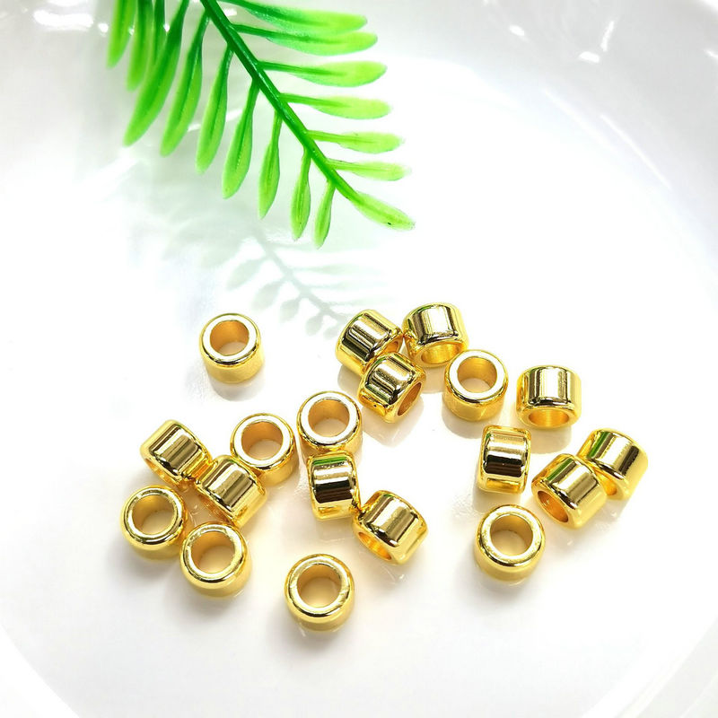 Barrel Beads Spacer Beads 14K Gold Plated 4mm, 5mm (10pcs)