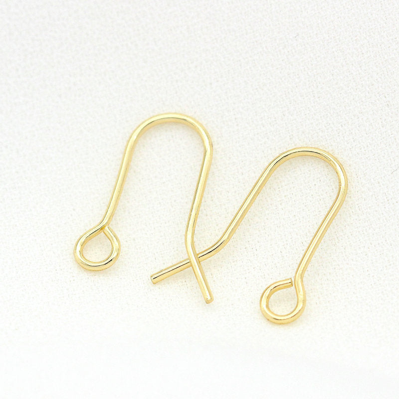 Hook Earrings Findings Ear Wires 14K Gold Plated 16*11mm  (50pcs)