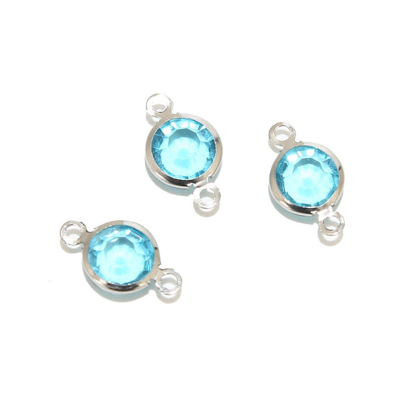 Crystal Birthstones Gemstone Connector Charm Beads 15*8.5mm  (10pcs)