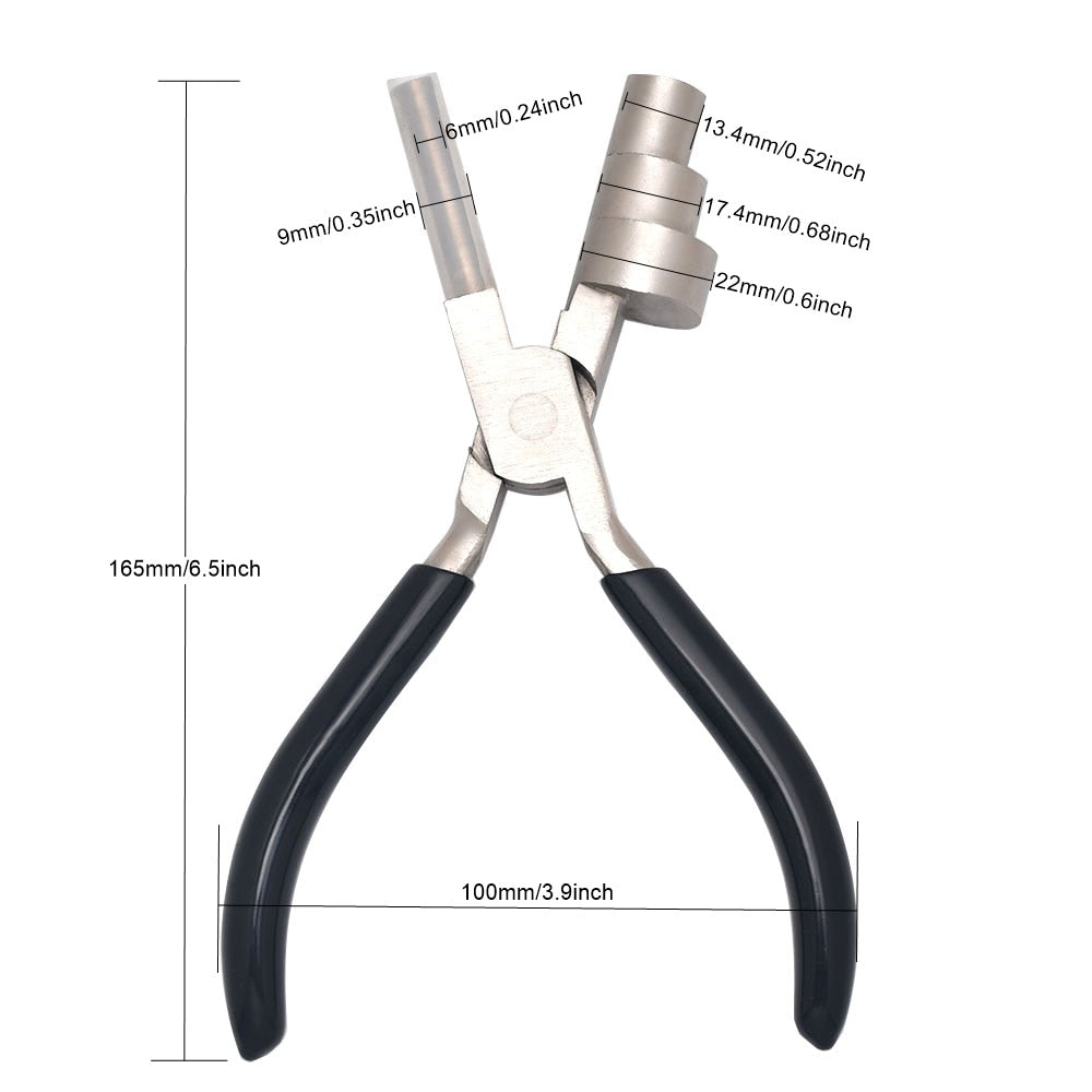 Wire Bending Pliers Multi-Size 13, 17 & 22mm Barrels Stainless Steel Wrapping Tool