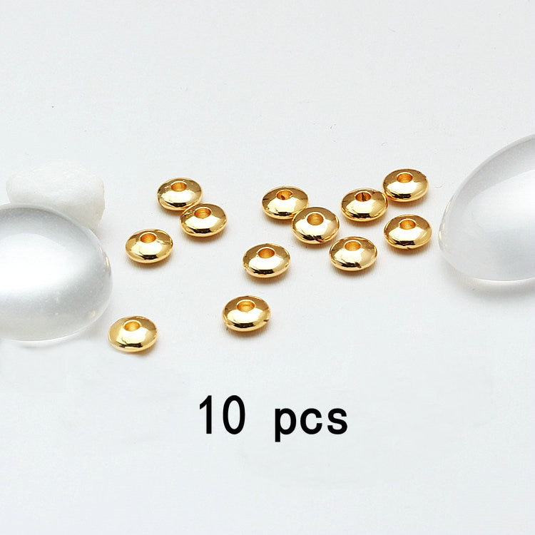 Slider Beads Spacer With Silicone 14K Gold Plated 3mm 4mm 5mm 6mm 7mm (10pcs,20pcs)
