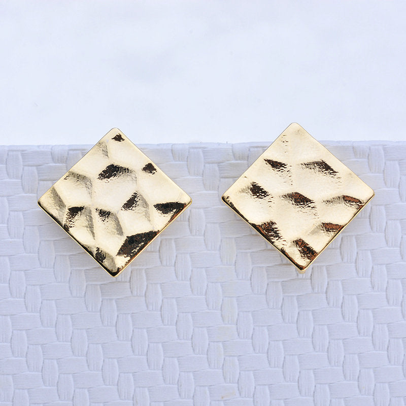 Square Shape Stud Earrings Findings Connector With Loop 14K Gold Plated 12mm  (2,4,6 pcs)