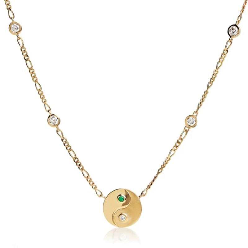 Emerald Heart Necklace Emerald Station Necklace  925 Sterling Silver 18k Gold Plated-Magic Jewellers