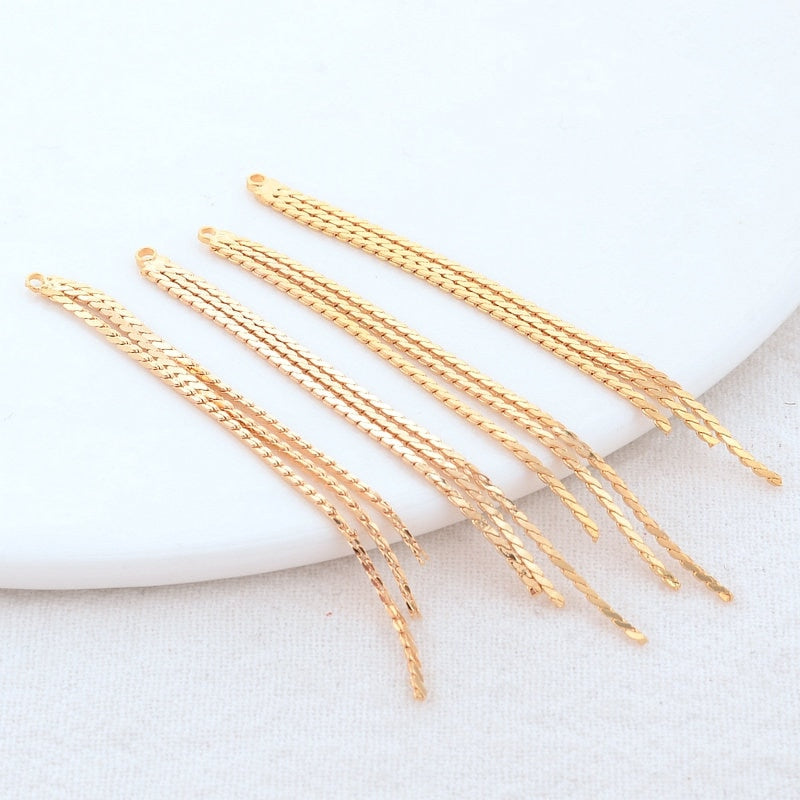 Tassel Chain Earrings Findings 62MM 14K Gold Plated (2pcs, 4pcs, 6pcs )