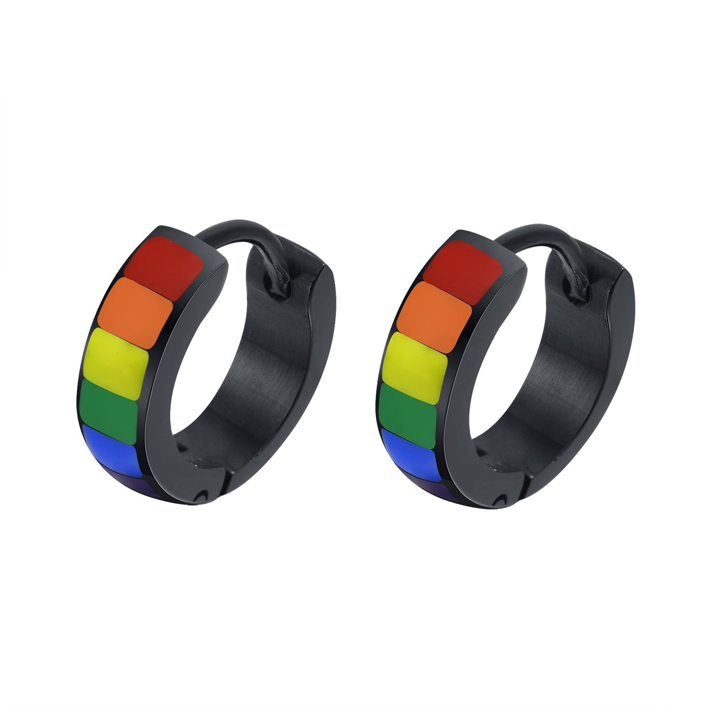 LGBTQ+ Pride Rainbow Stud Earrings Stainless Steel  9*10mm