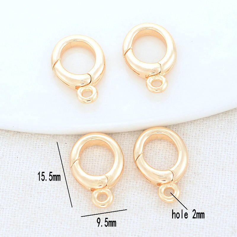 Lobster Clasps With Loop Gold/Platinum Plated 15.5*9.5mm Loop Hole 2mm (2pcs, 4pcs)