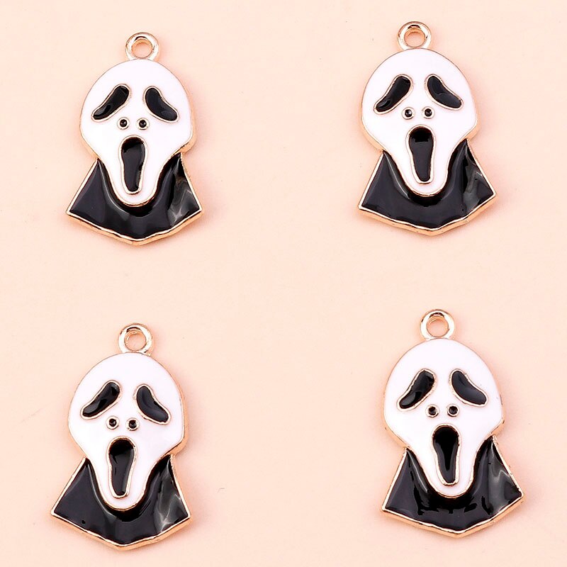 Enamel Halloween Ghost Face Charms Pendant Scary Scream (10pcs)