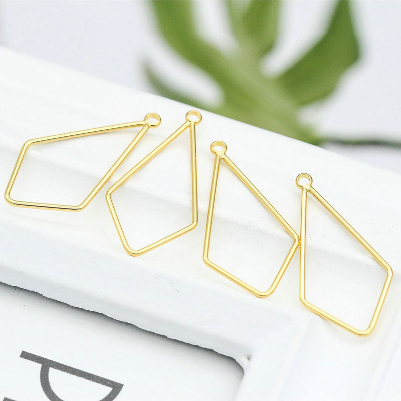 Drop Earrings Findings Connector 24K Gold Plated 30*16MM (8pcs)