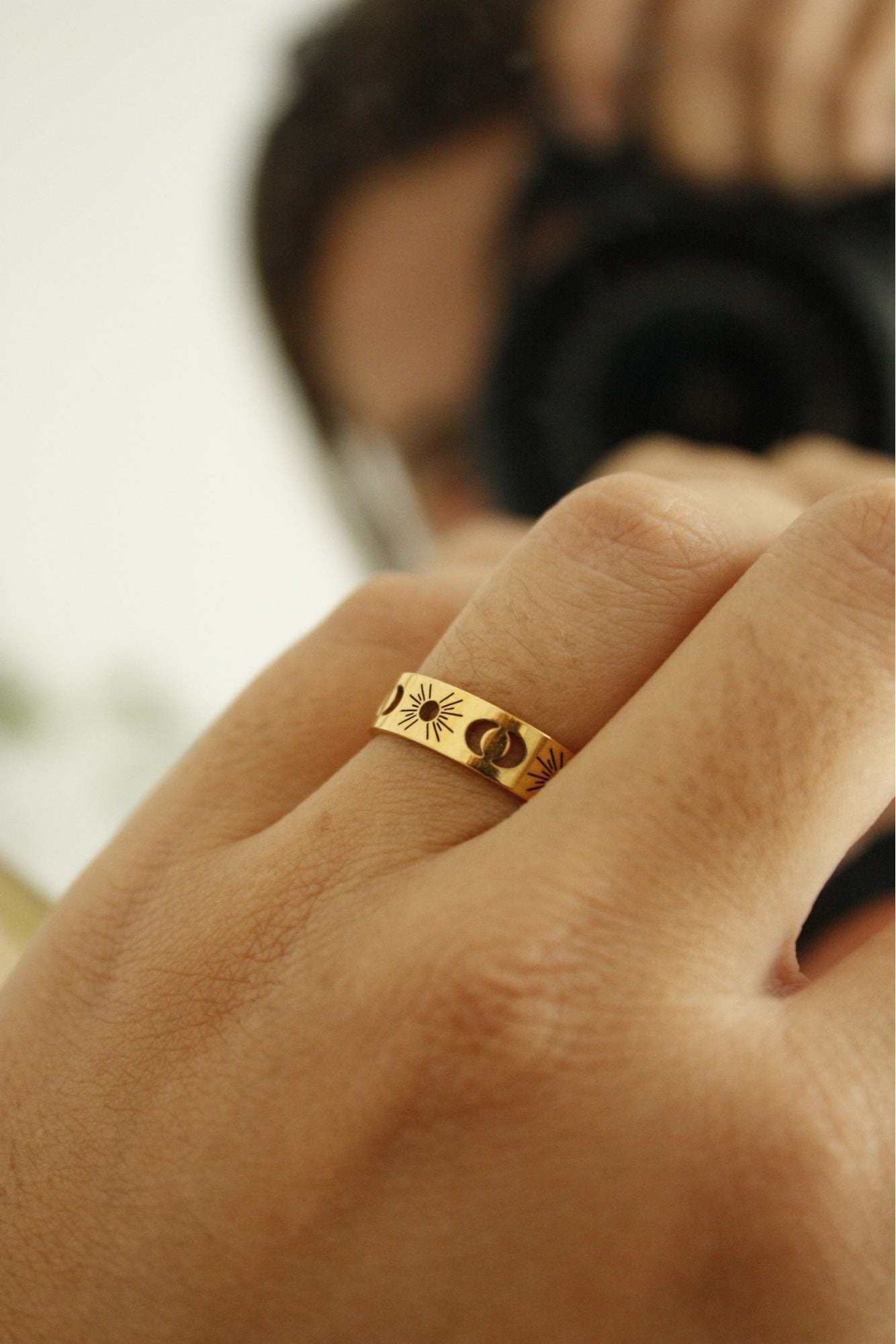Sun Moon Star Rings Best Friend Stackable Rings Stainless Steel Gold Plated 2mm - Magic Jewellers