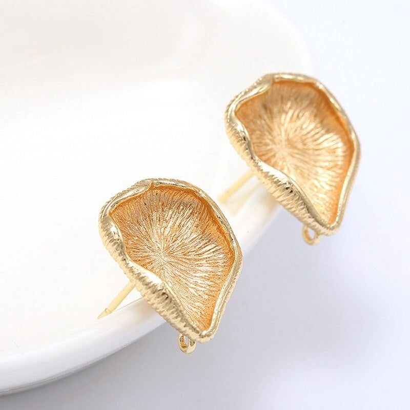 Flower Stud Earrings Findings 14K Gold Plated 925 Needle (1-3 pairs )