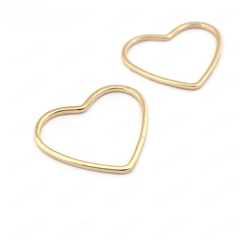 Closed Rings Connector Rings Heart Shape Connector Findings Gold/Rhodium Color (50pcs)
