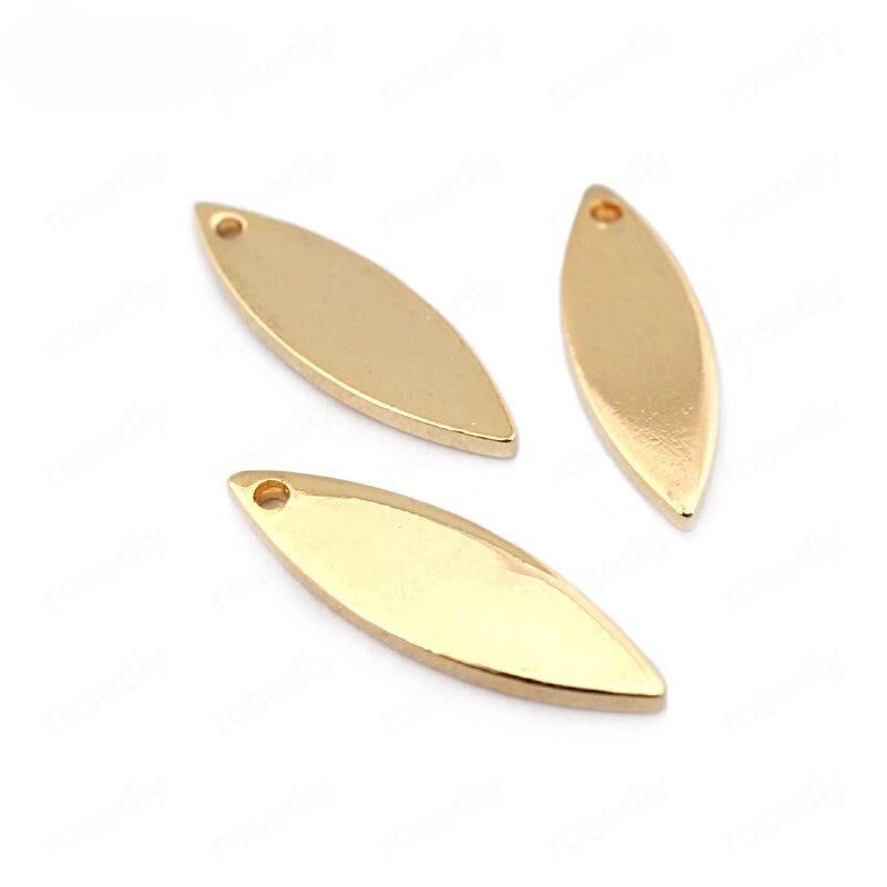 Leaf Link Connector Findings Charm Connector Pendant 24K Gold Plated 16*5mm (20pcs)