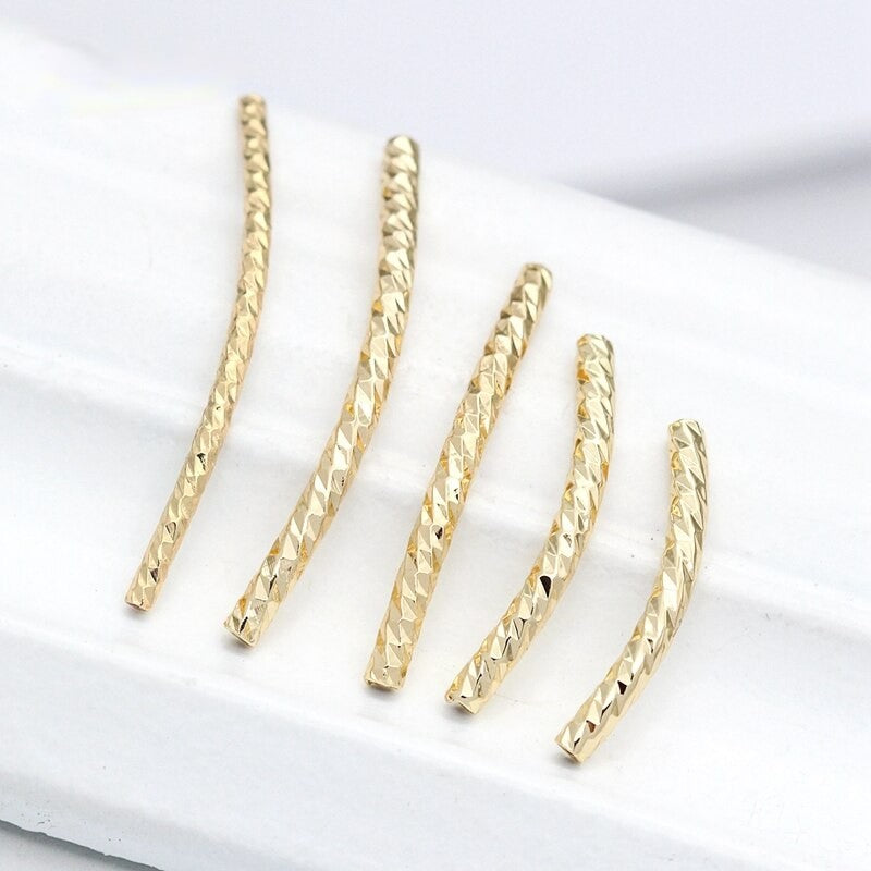 Curve Tube Spacer Beads 14k Gold Plated  (20pcs )