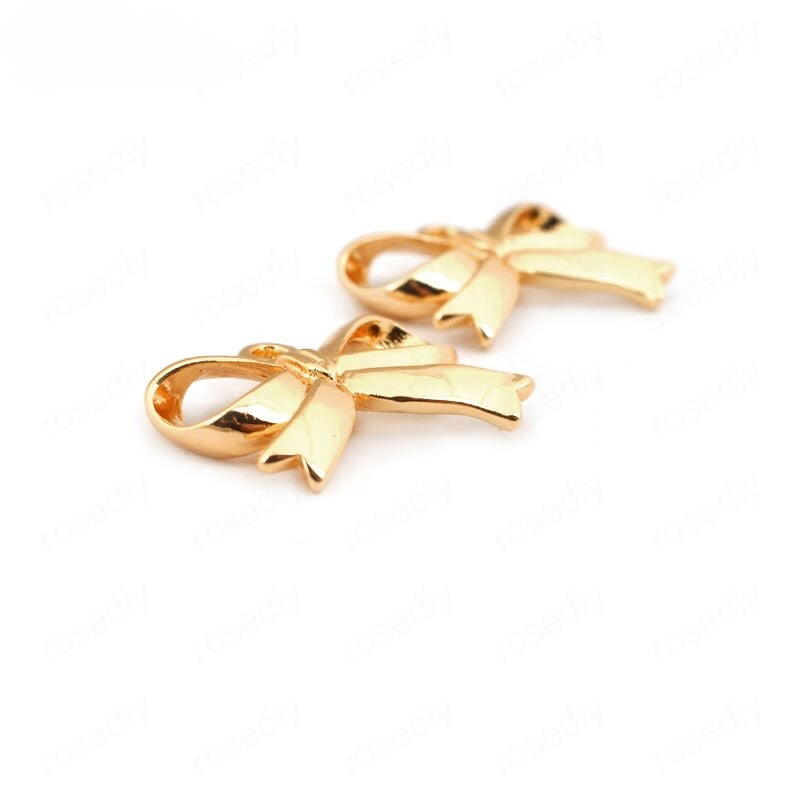 Bow knot Connectors Charms Link Findings 17*13mm 24k Gold Plated (10pcs)