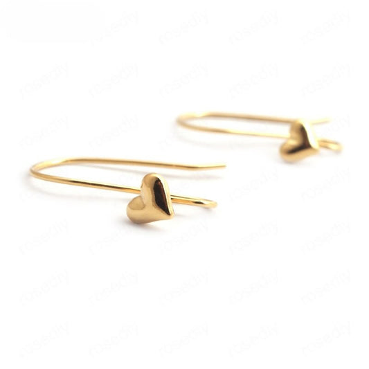 Earrings Hooks Ear Wire Earrings Findings Connector 24k Gold Plated (20pcs)