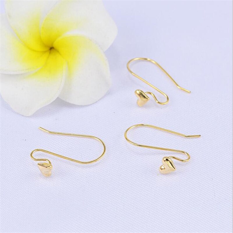 Earrings Hooks Ear Wire Earrings Findings Connector 24k Gold Plated (20pcs)