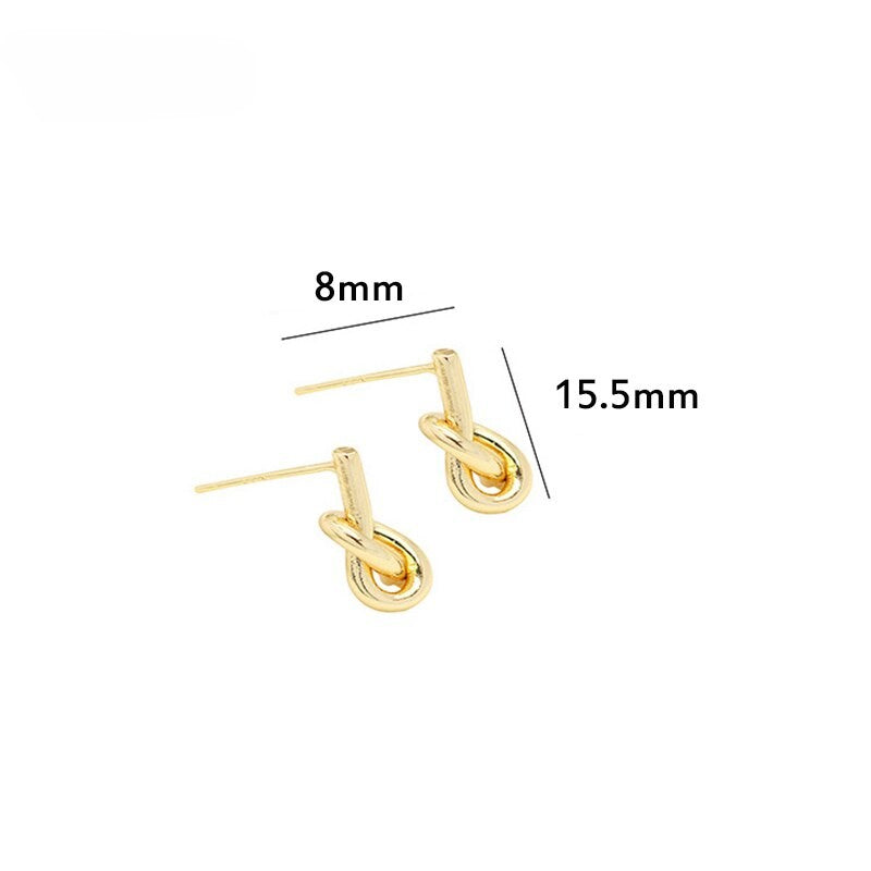 Twisted Knot Post Earrings Findings 14K Gold Plated 925 Silver Needle (1 pairs , 2 pairs)