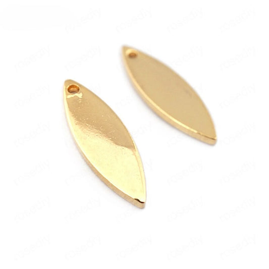 Leaf Link Connector Findings Charm Connector Pendant 24K Gold Plated 16*5mm (20pcs)