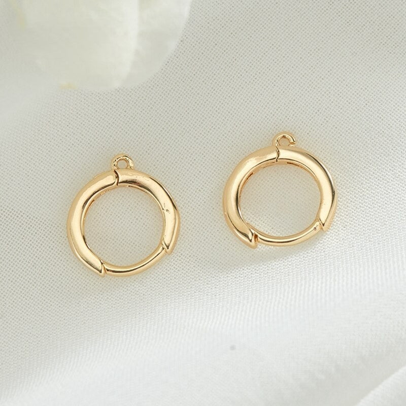 Round Hoop Leverback Earring Findings 14K Gold Plated 925 Silver Needle ( 2 choices )