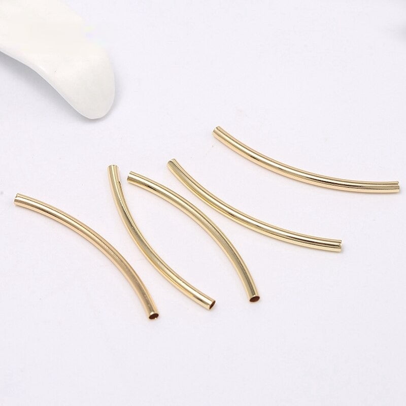 Curve Tube Spacer Beads 14k Gold Plated 3.5mm  (10pcs , 20pcs )