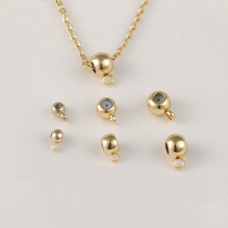 Slider End Beads With Silicone 14k Gold Plated 3mm/4mm/5mm/6mm (5pcs, 10pcs)